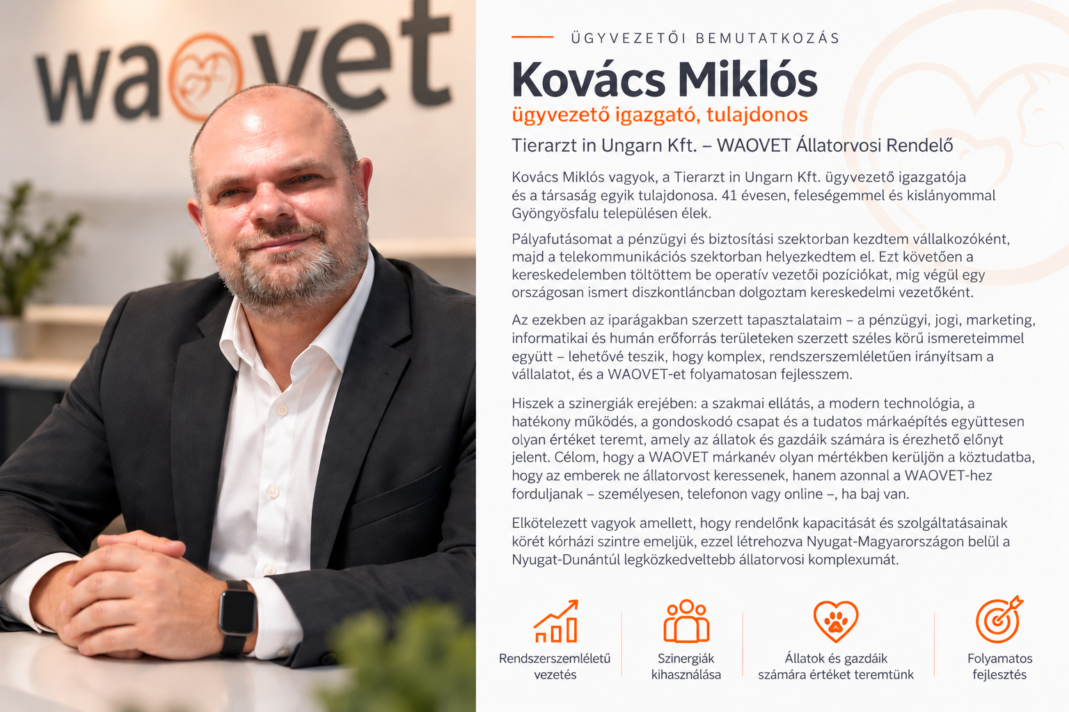 Kovács Miklós - WAOVET - Menedzsment - Ügyvezető igazgató